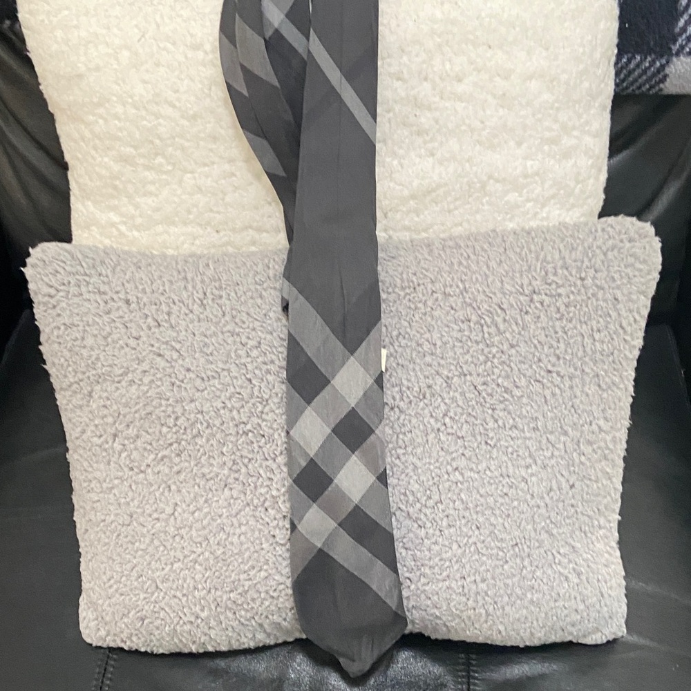 Burberry Black and Gray Checkered Tie